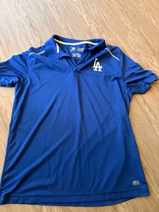 MLB Other - MLB Los Angeles Dodgers Blue Performance Polo with White LA Emblem